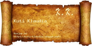 Kuti Klaudia névjegykártya