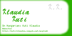 klaudia kuti business card